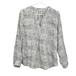 Joie Blouse Women XS Black White Dot V-Neck Silk Long Sleeve Lightweight